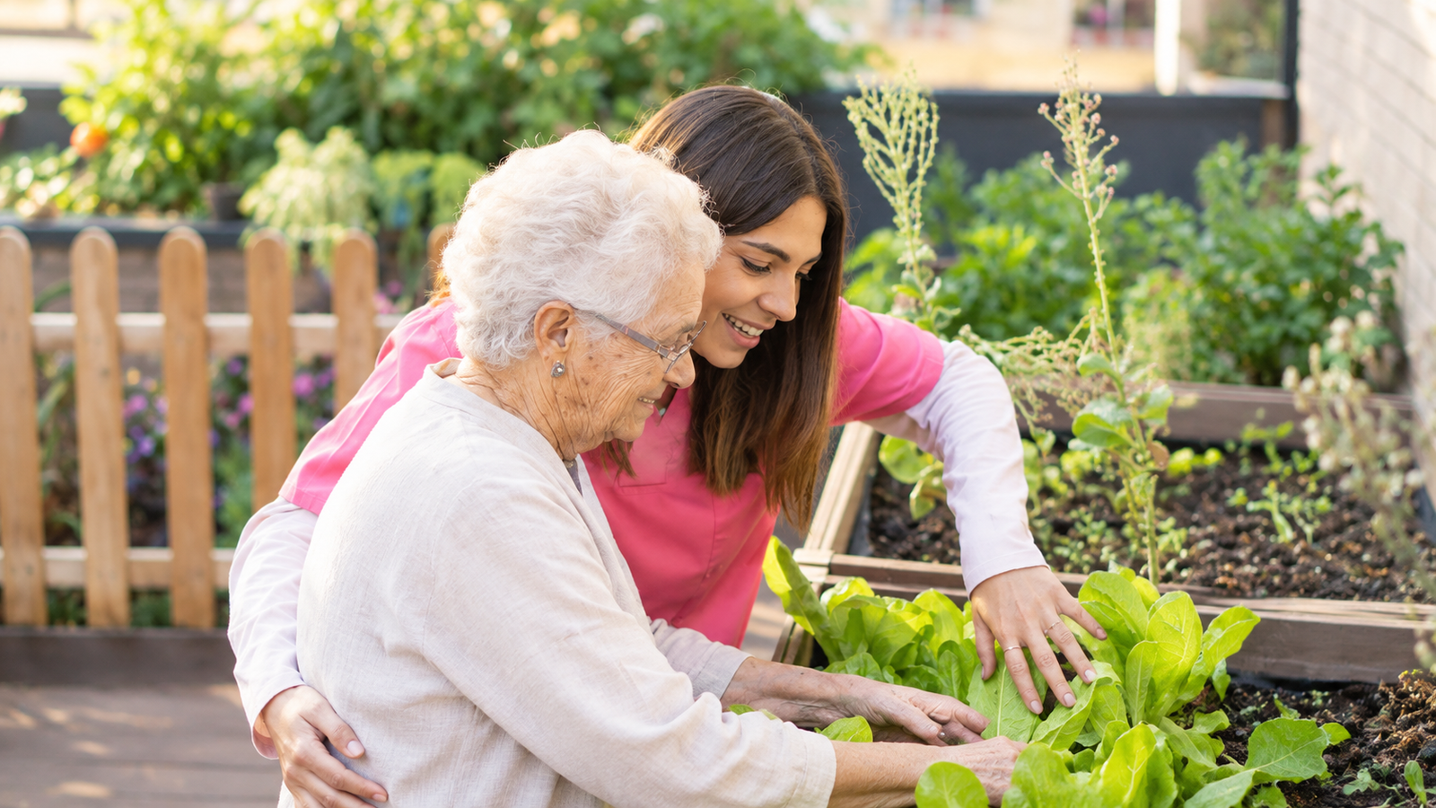 Illustration of seniors enjoying gardening club